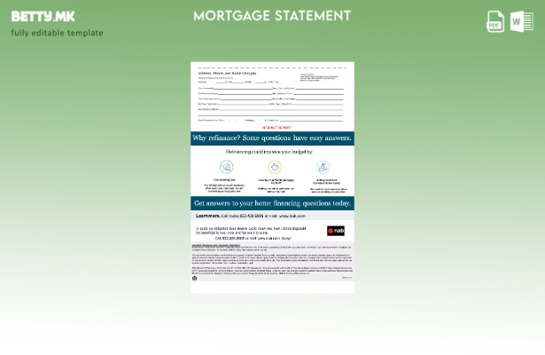 модерен стил USA Nab банкарски извештај за хипотека во Word и PDF формати, шаб 1